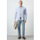 Mango Man regular fit casual overhemd met krijtstreep - marine