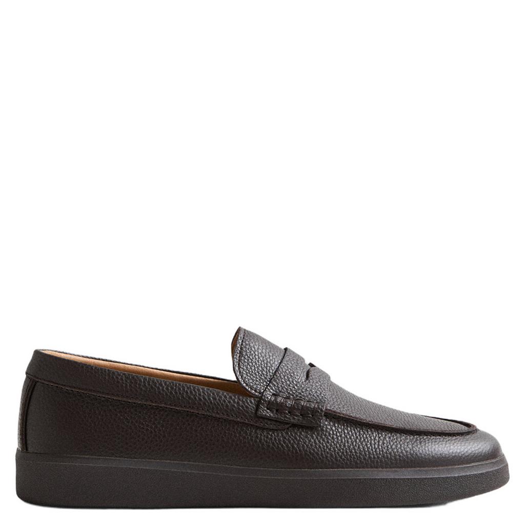 Bruine heren Mango Man leren loafers -