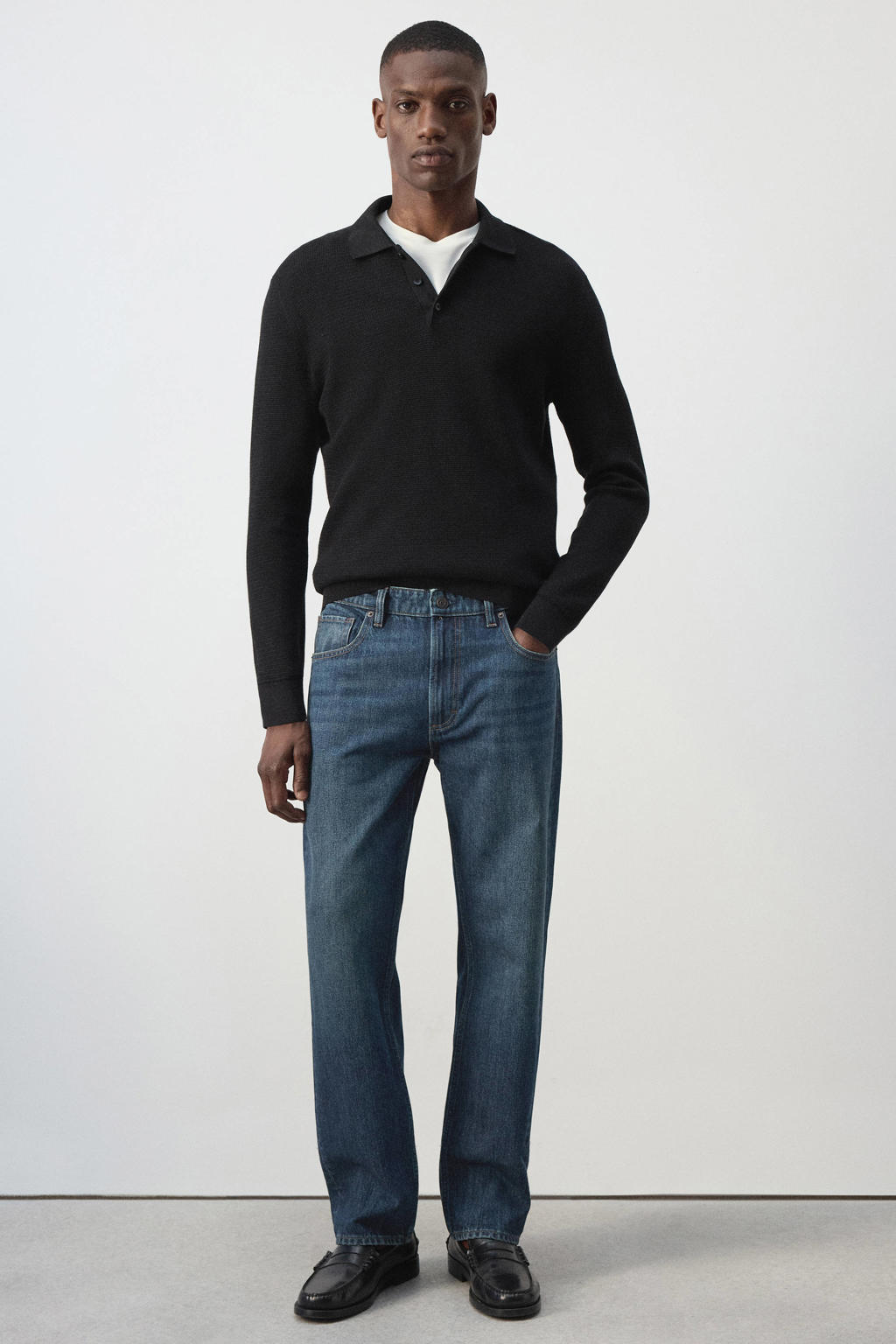 Mango Man Moby relaxed fit jeans - changeant blauw