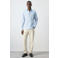 Mango Man regular fit gestreept casual overhemd - lichtblauw