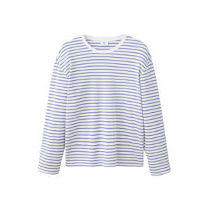 regular fit gestreepte longsleeve - wit