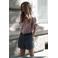 Mango straight leg casual short - grijs