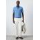 Mango Man regular fit gebreide polo - middenblauw