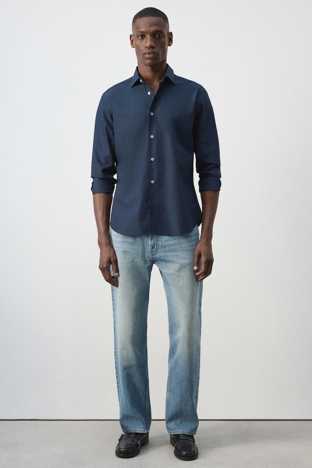 Mango Man regular fit overhemd - marine