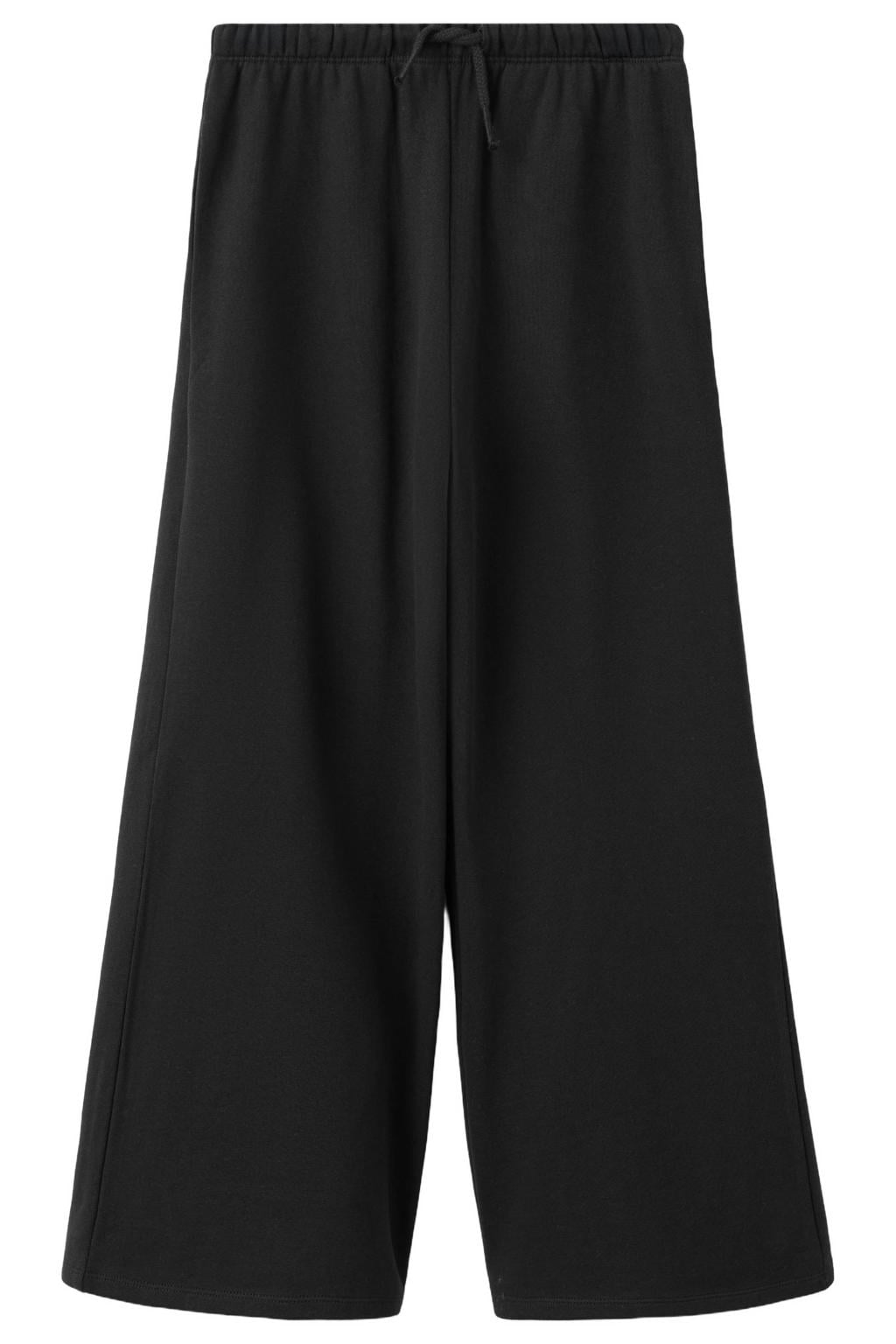 Zwarte meisjes Mango Kids joggingbroek van katoen met elastische tailleband met koord en effen
