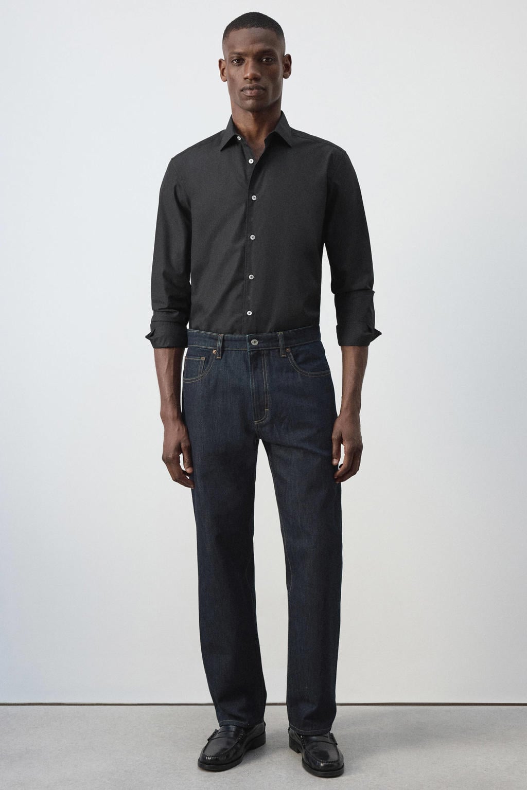 Mango Man regular fit casual overhemd - zwart