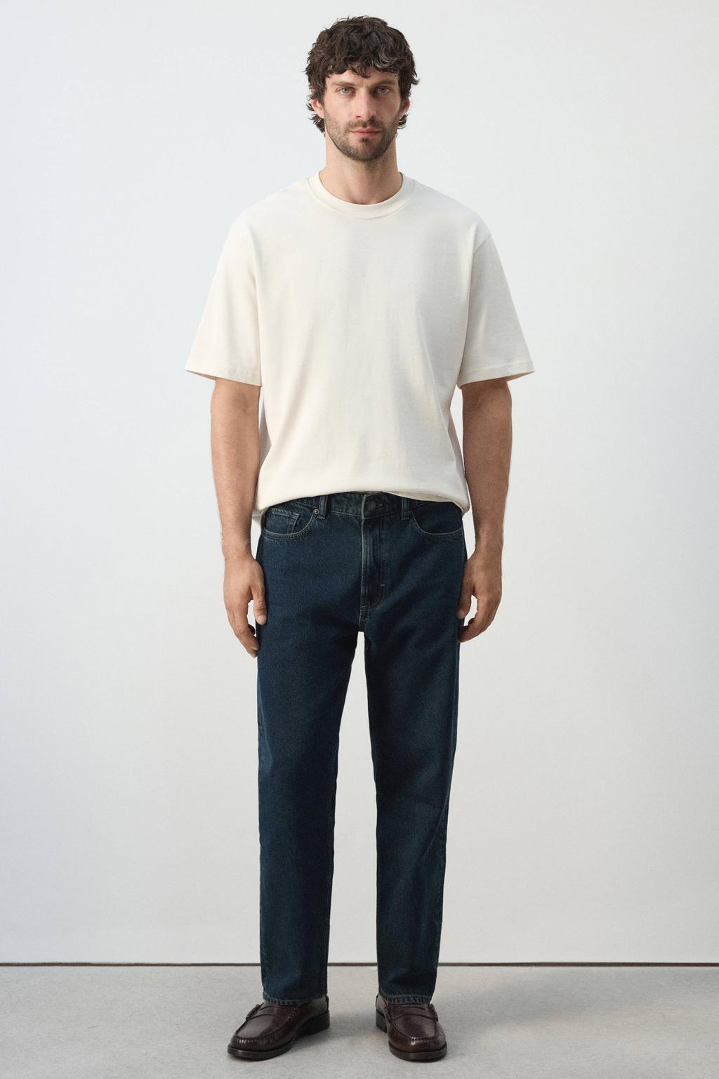 Mango Man Sammy regular fit cropped jeans - blauw