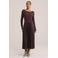 WE Fashion midi jurk met plooien - bruin