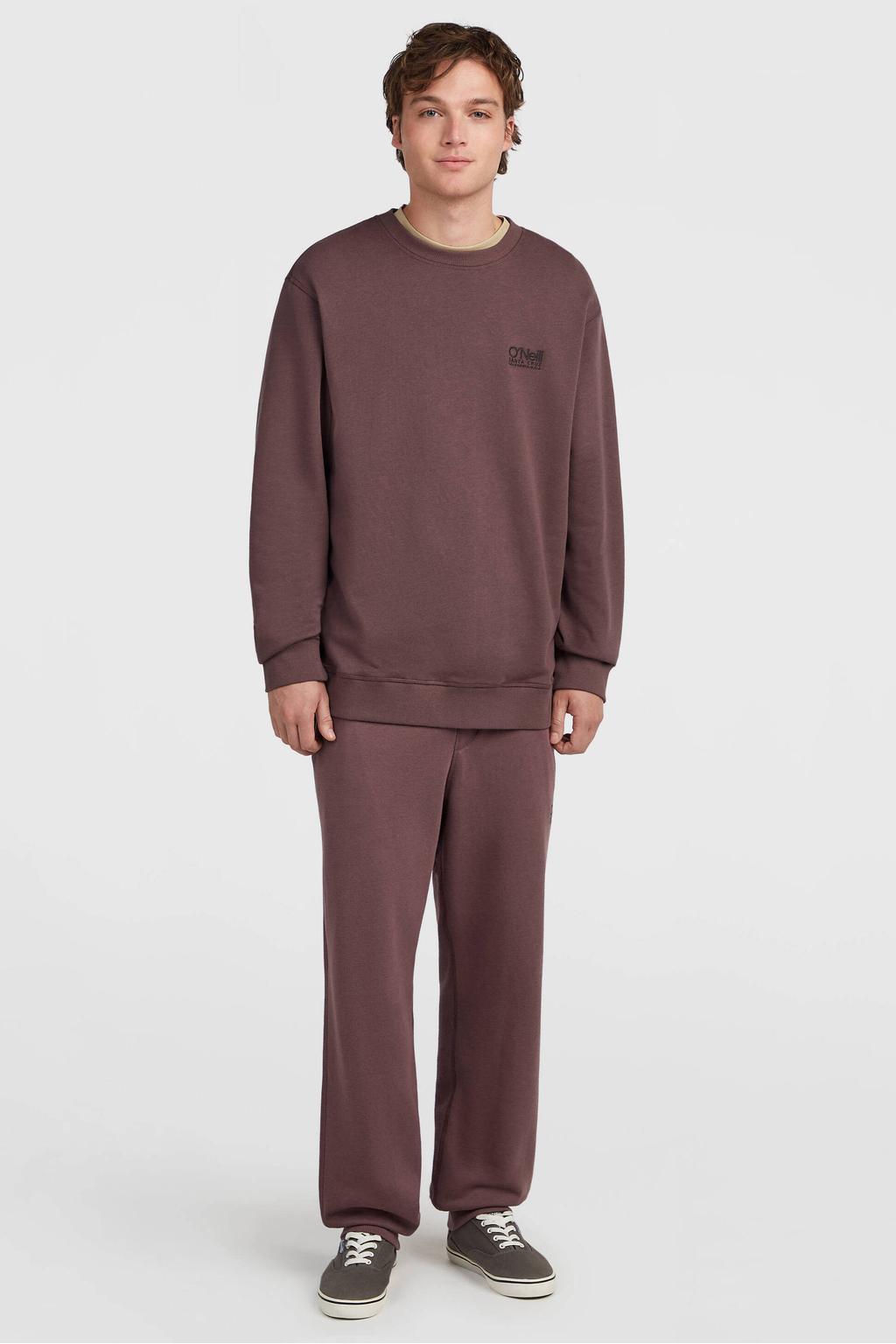 Aubergine heren O'Neill Cali katoenen regular fit outdoor sweater met lange mouwen en ronde hals