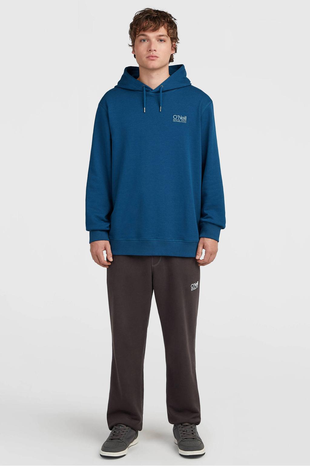 Blauwe heren O'Neill katoenen hoodie met lange mouwen en capuchon