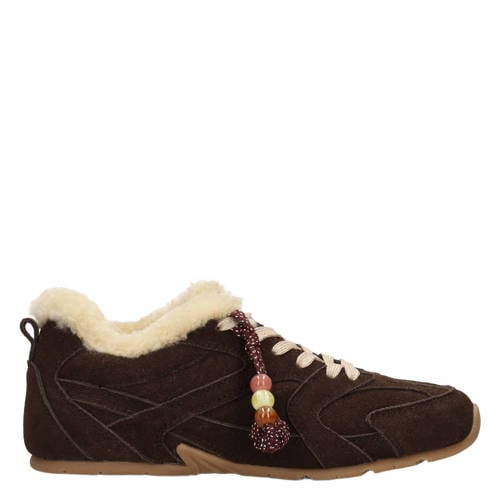 Poelman Jenn suède sneakers donkerbruin