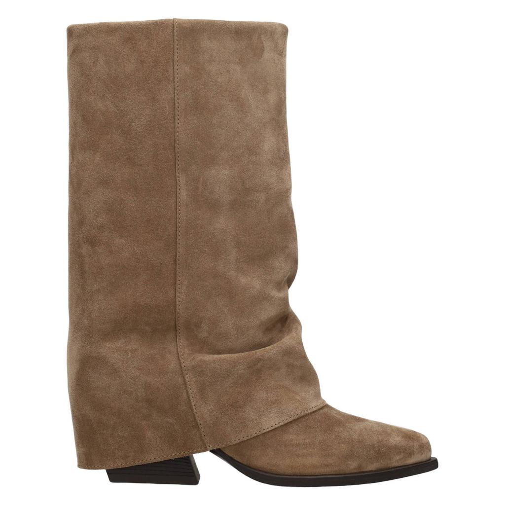 Taupe dames Haboob western suède cowboylaarzen -