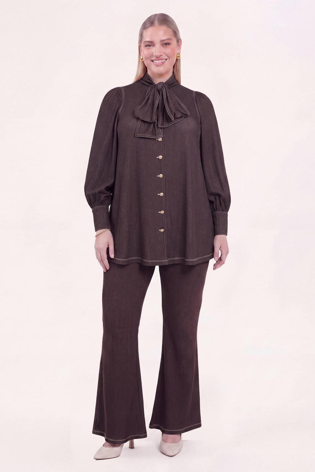 YOEK broek Plus Size - bruin