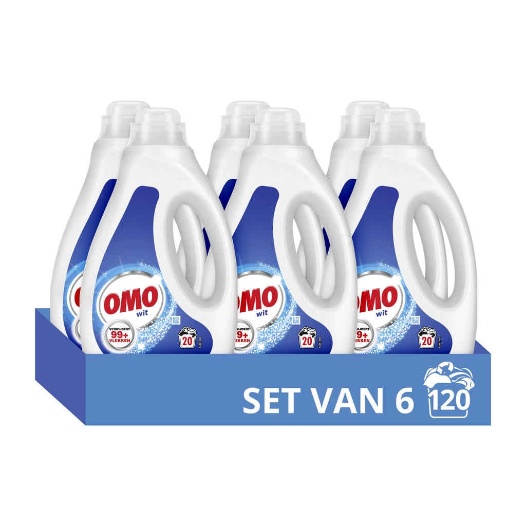 Omo vloeibaar wasmiddel wit - 6 x 20 wasbeurten - 120 wasbeurten