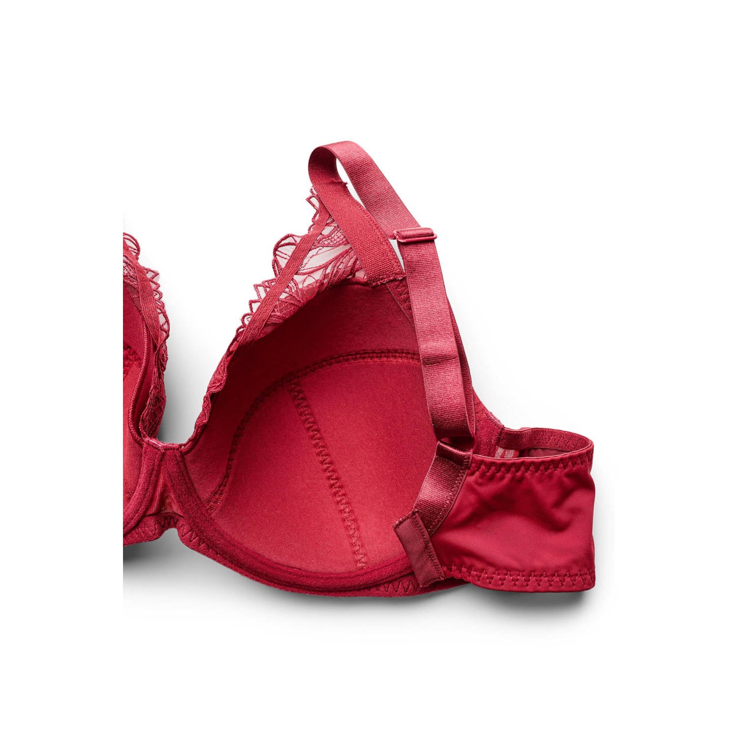 Zizzi voorgevormde Plus Size kanten beugel-bh rood