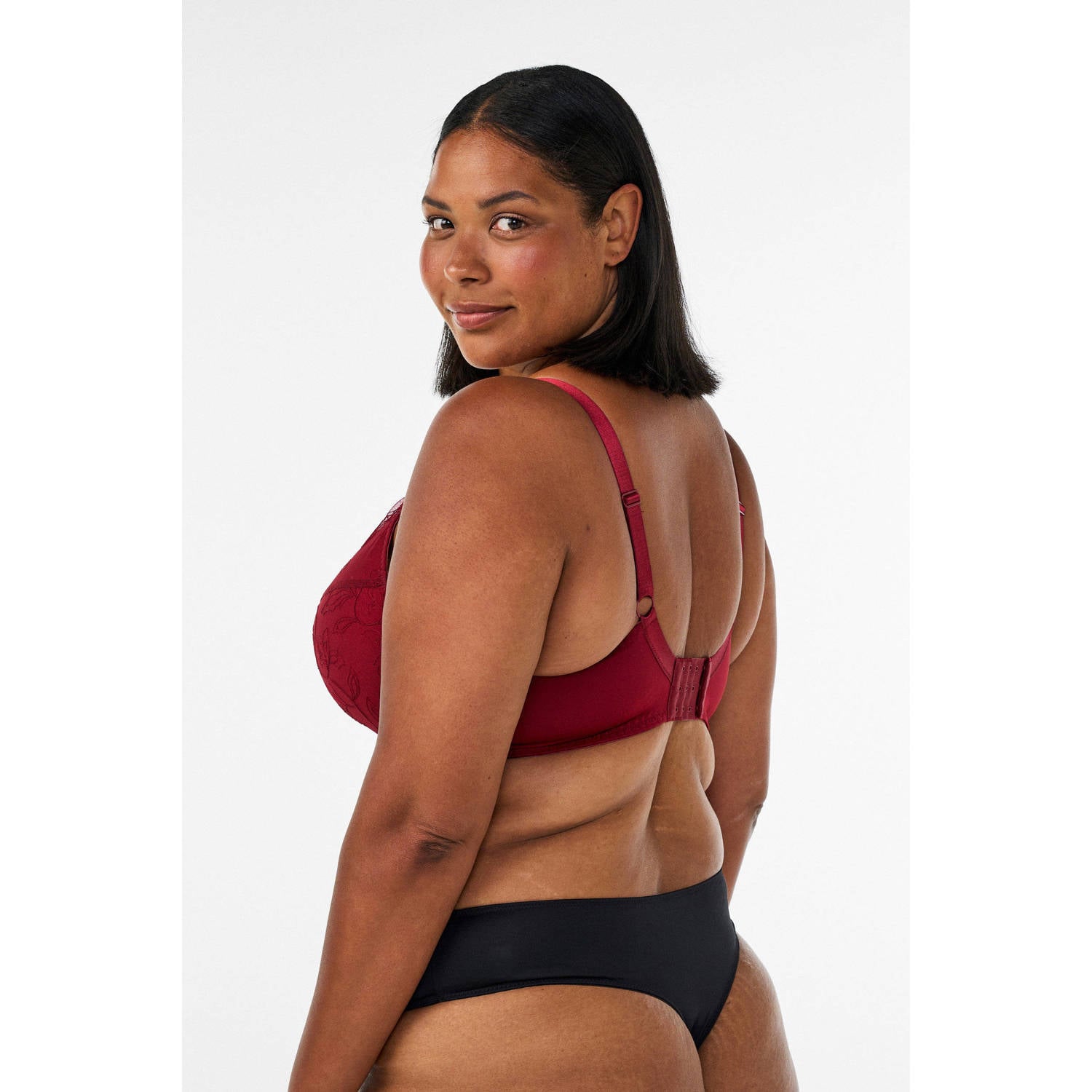 Zizzi voorgevormde Plus Size kanten beugel-bh rood