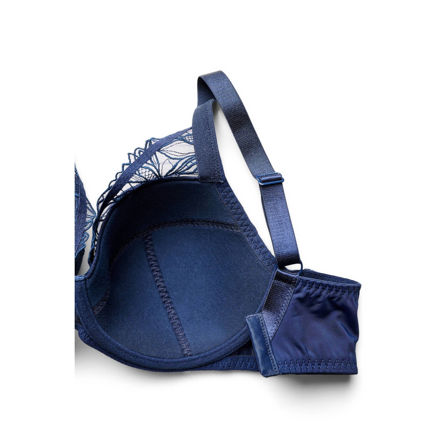 Zizzi voorgevormde Plus Size kanten bh met beugel donkerblauw