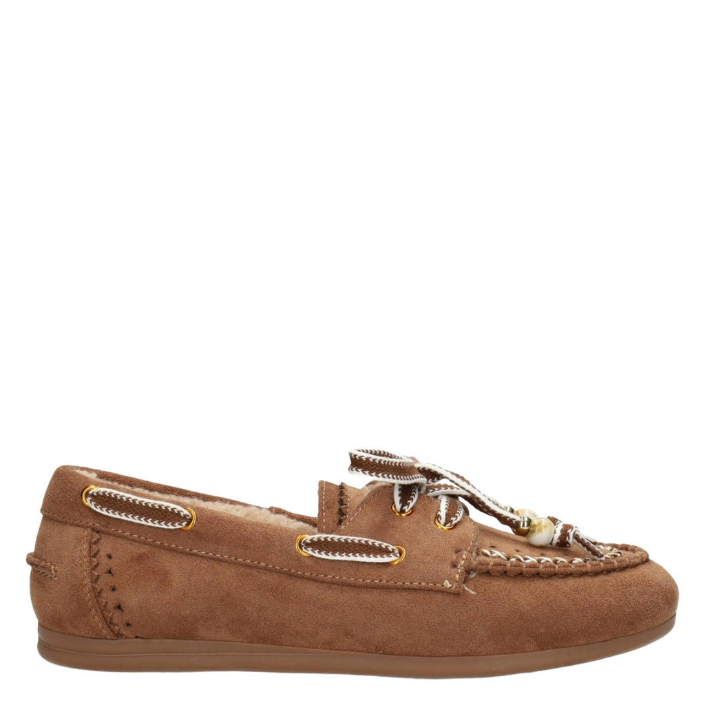 POSH by Poelman Melody suèdelook bootschoenen - cognac