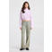 America Today gestreepte blouse met plooien - lichtroze/wit