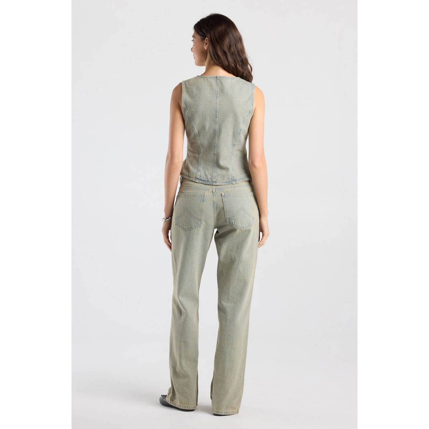 America Today denim gilet lichtblauw