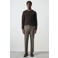 Mango Man slim fit cropped broek met plooien - middenbruin