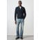 Mango Man katoenen gebreid vest - marine