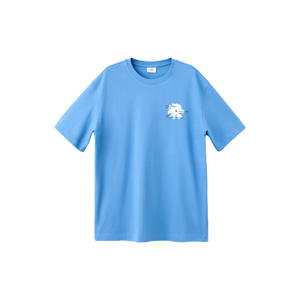 relaxed fit T-shirt met print - middenblauw