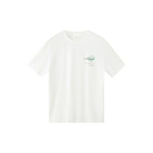 regular fit T-shirt met print - wit