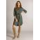 Ivy Beau midi blousejurk van travelstof - olijfgroen