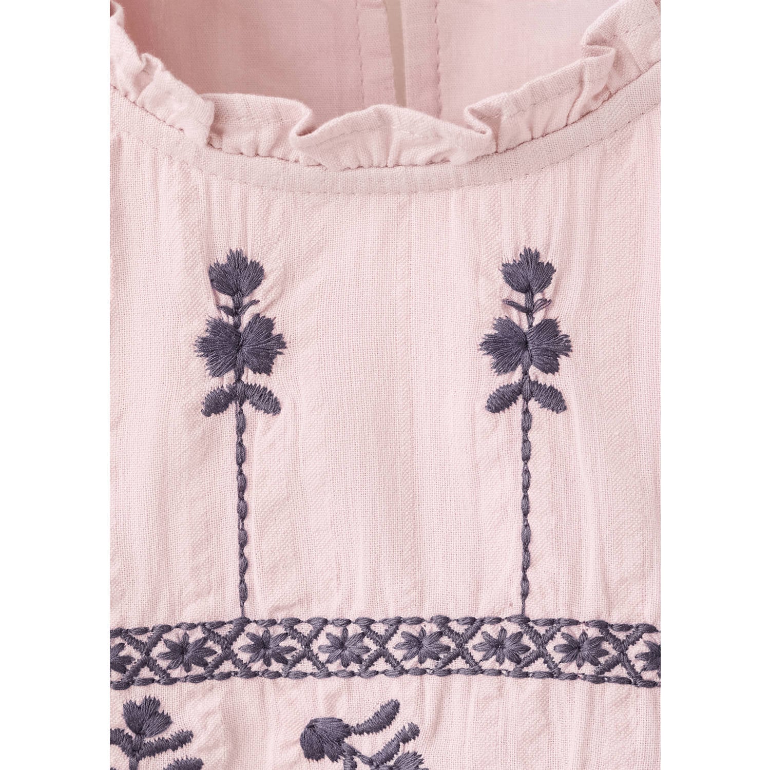 Mango Kids A-lijn jurk met ruches en print roze