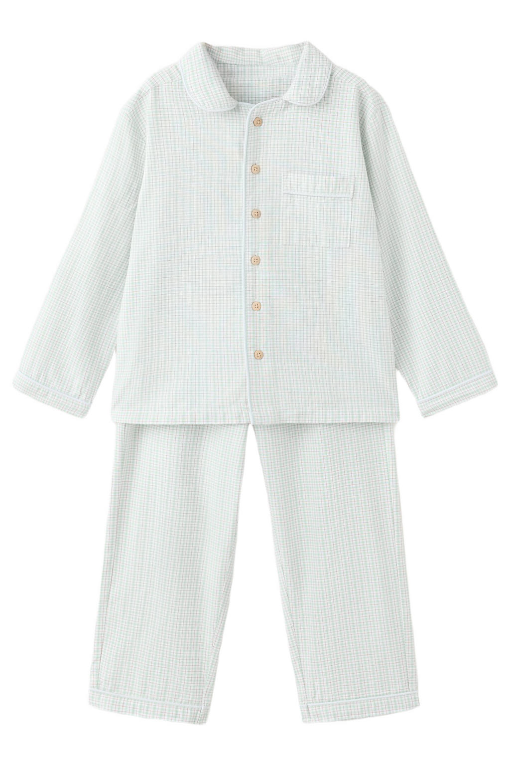 Mango Kids geruite pyjama - lichtgroen