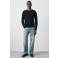 Mango Man regular fit gebreide trui - marine