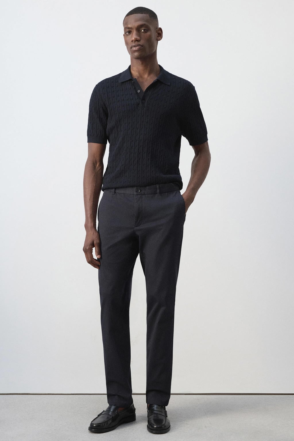 Mango Man slim fit chino - donkerblauw