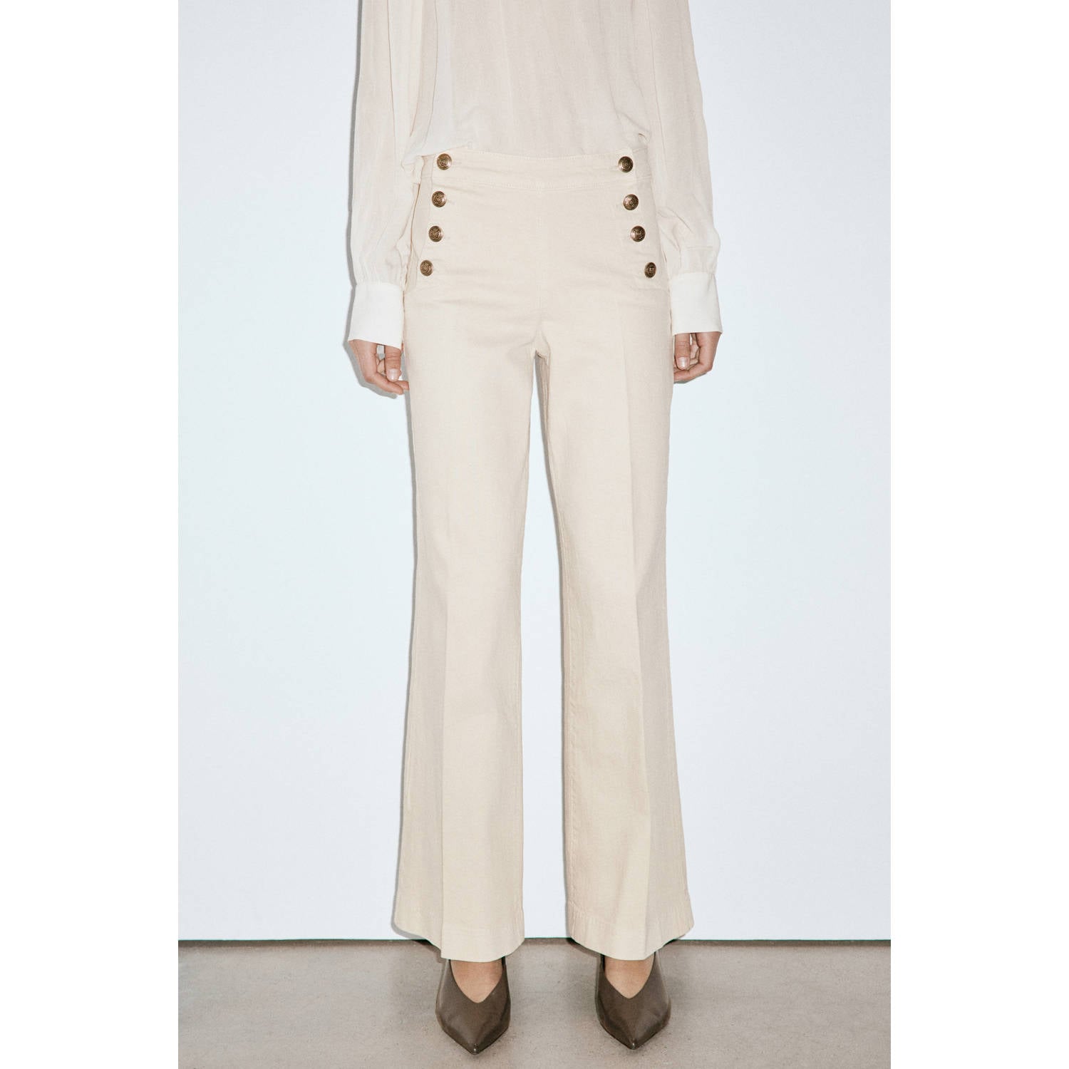 Mango wide leg jeans beige