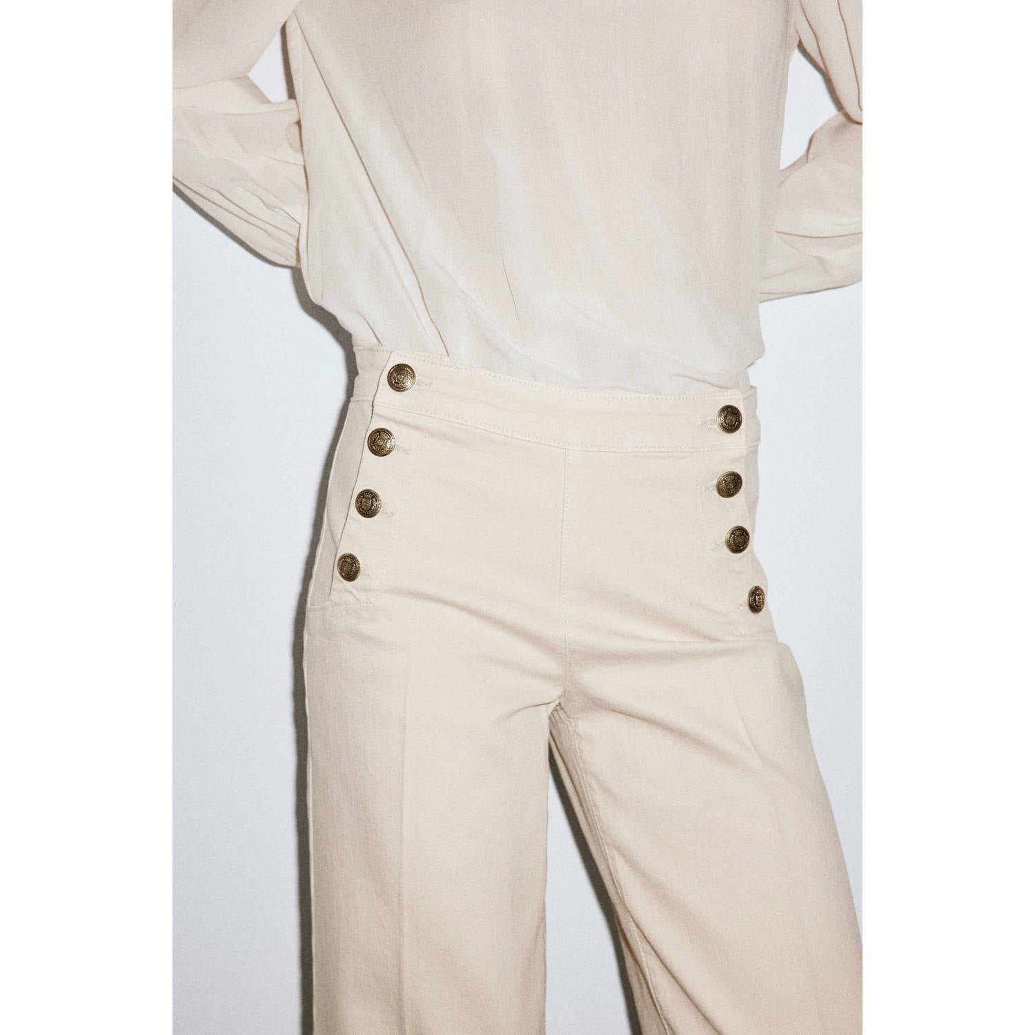 Mango wide leg jeans beige
