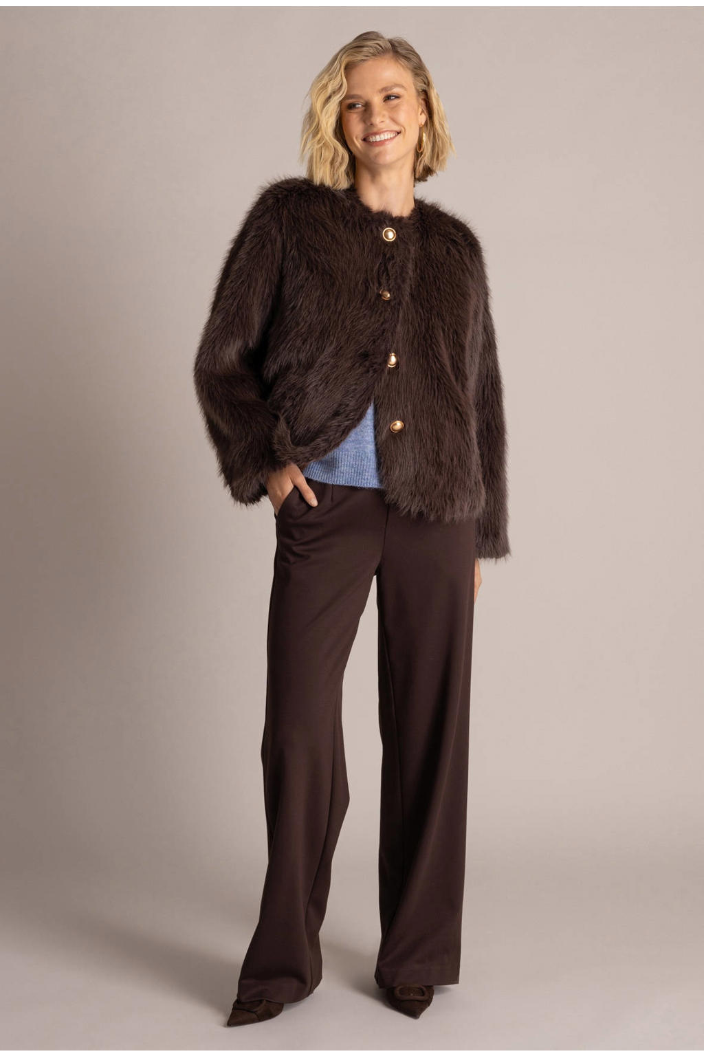 Yest imitatiebont winterjas - bruin