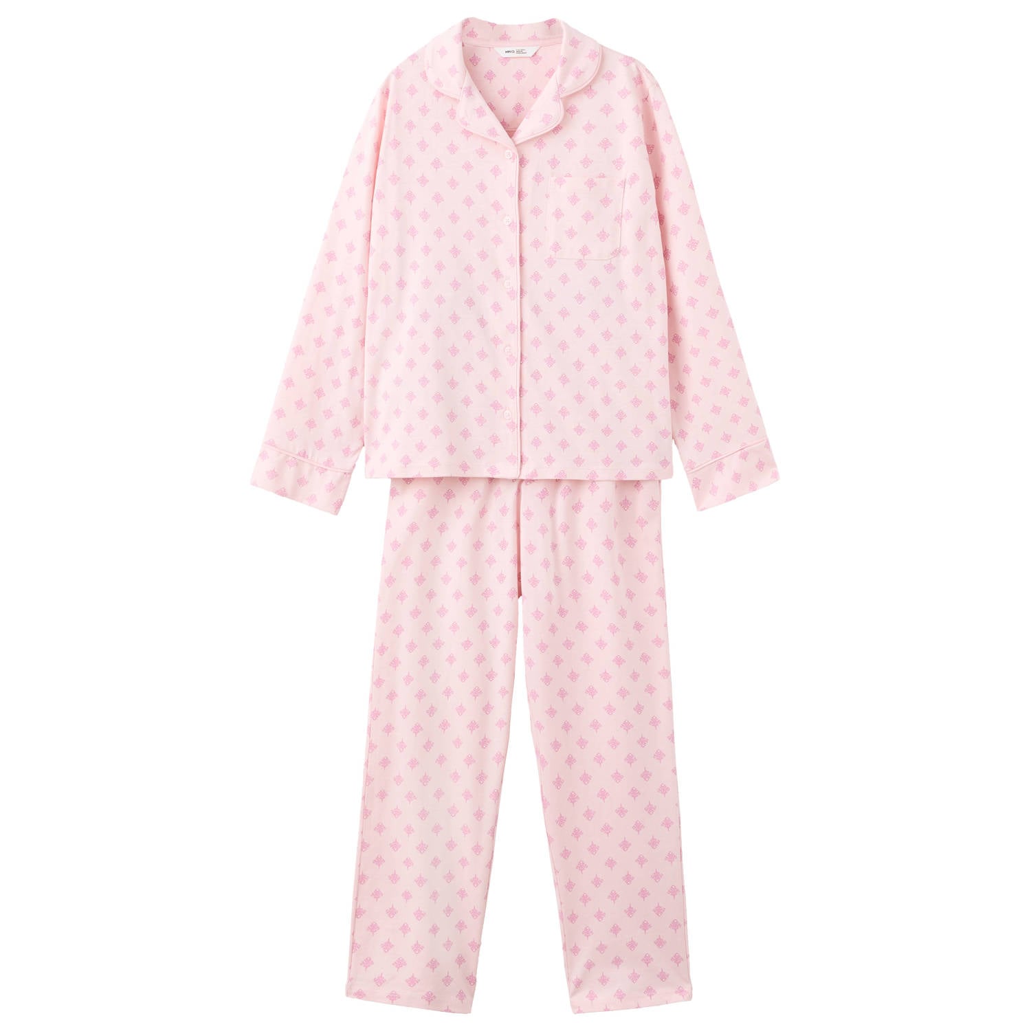 Mango Kids pyjama met print roze
