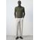 Mango Man regular fit gebreide gestreepte polo - donkergroen