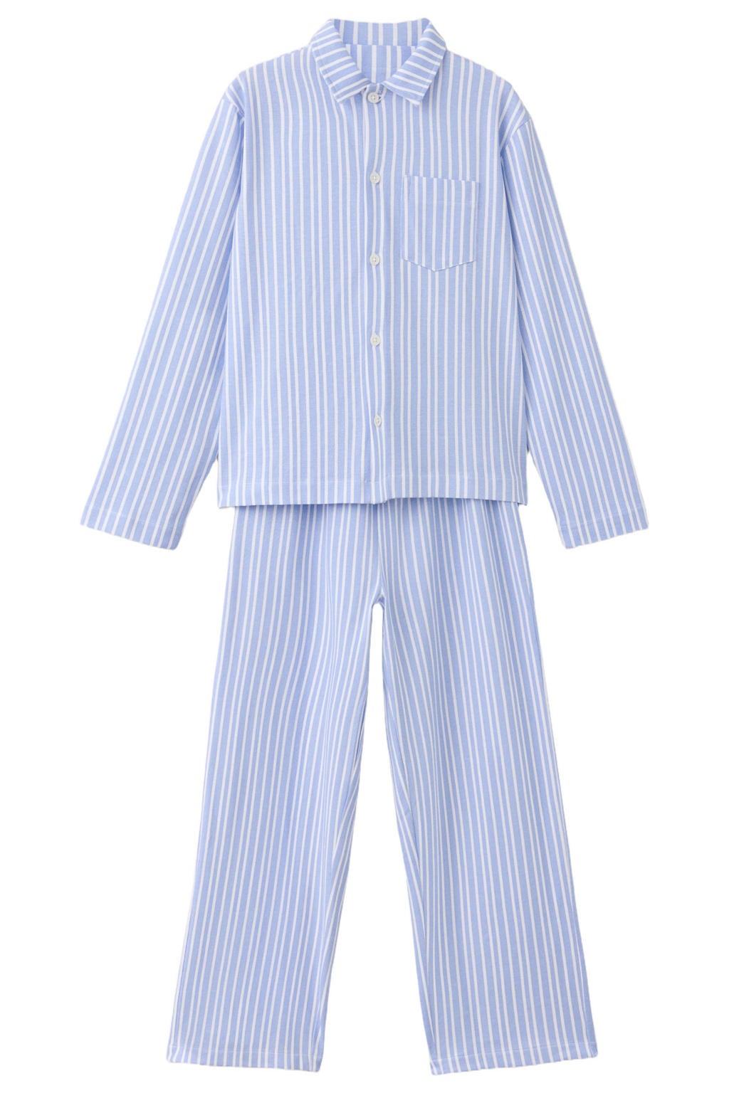 Mango Kids gestreepte pyjama - lichtblauw/wit