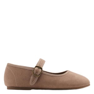 suèdelook ballerina's - lichtbruin