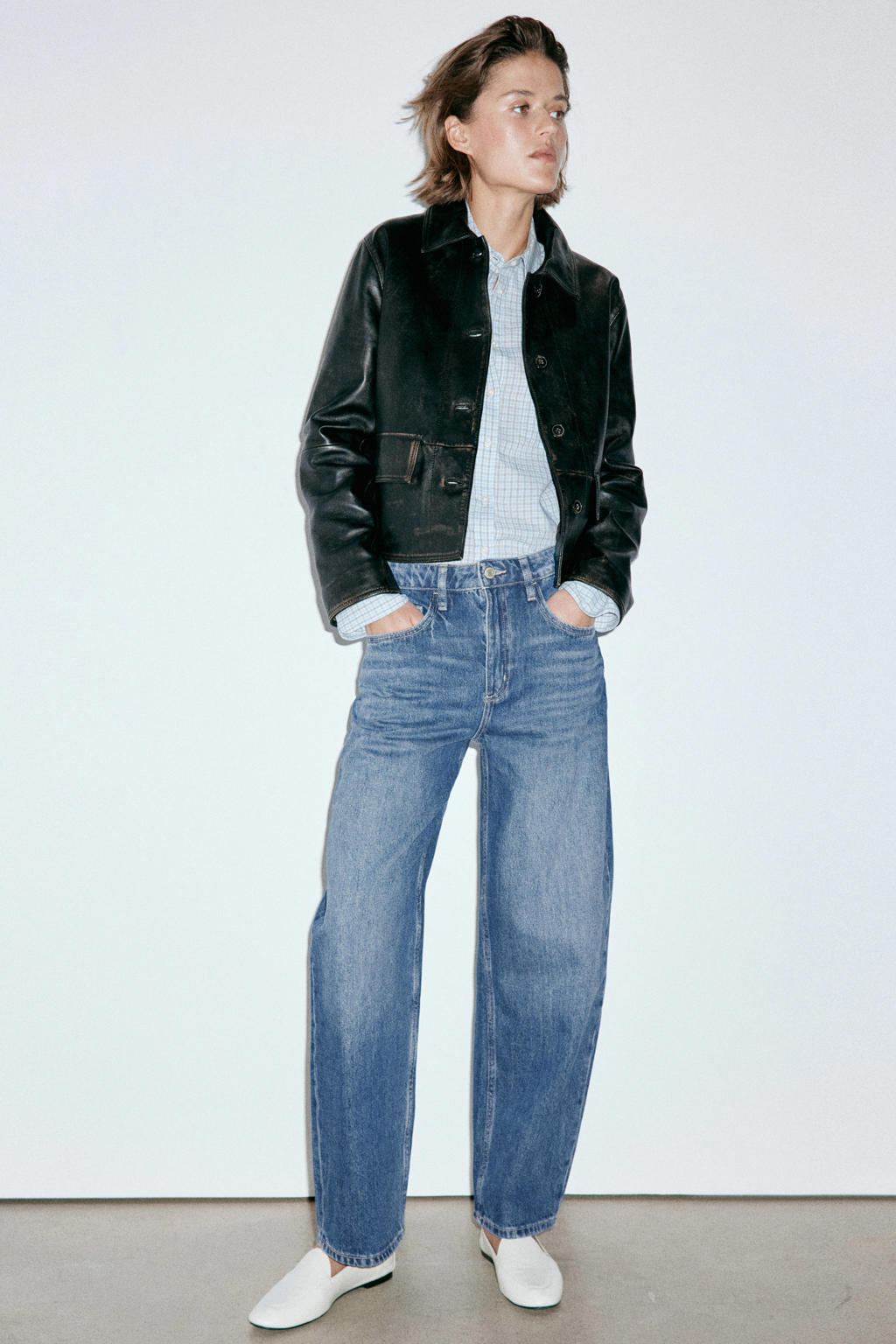 Mango barrel jeans - medium blauw denim