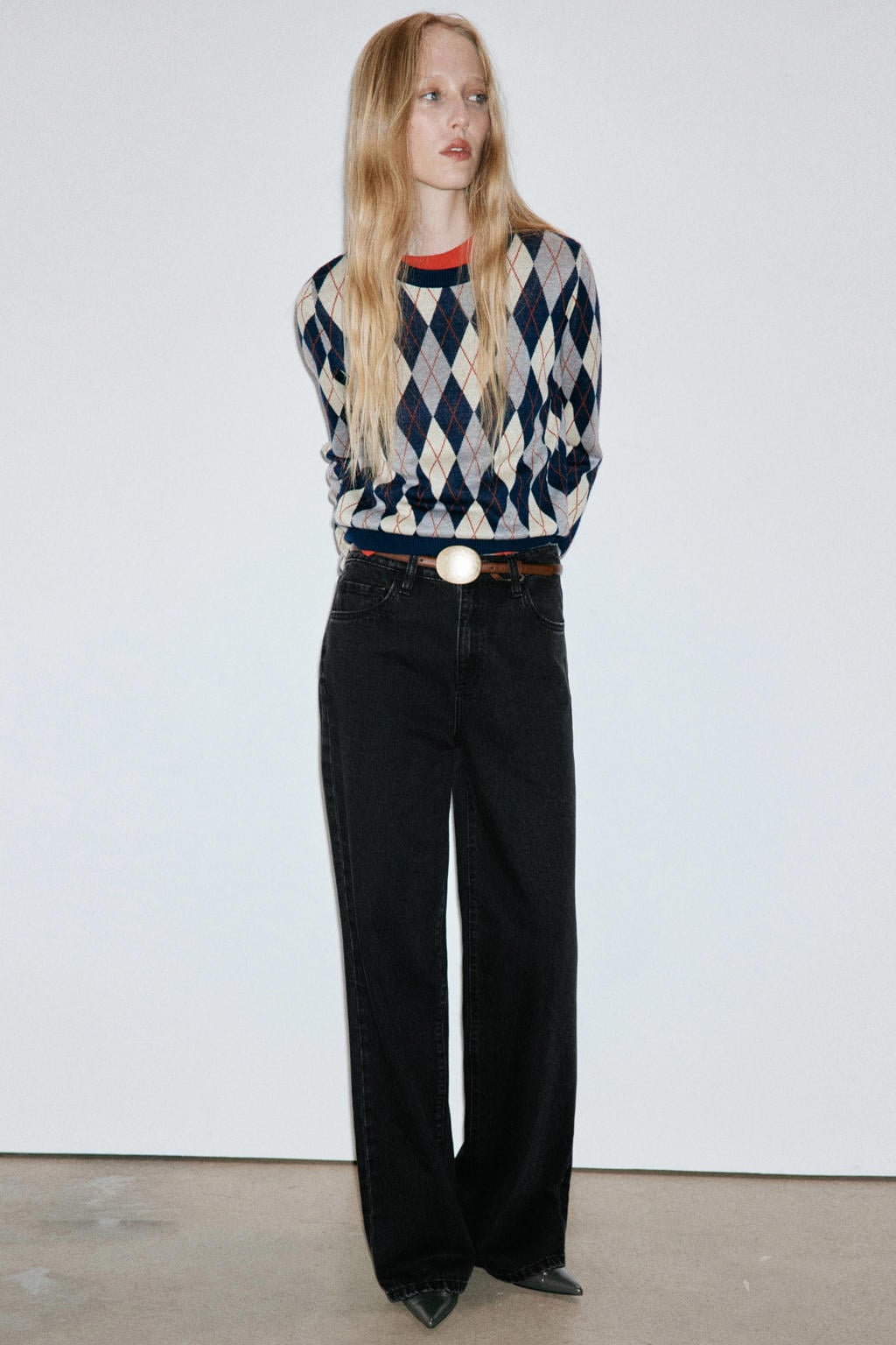 Mango regular waist wide leg jeans - zwart