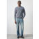 Mango Man katoenen regular fit gebreide trui - middenblauw