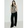 Mango gestreepte top met peplum - zwart