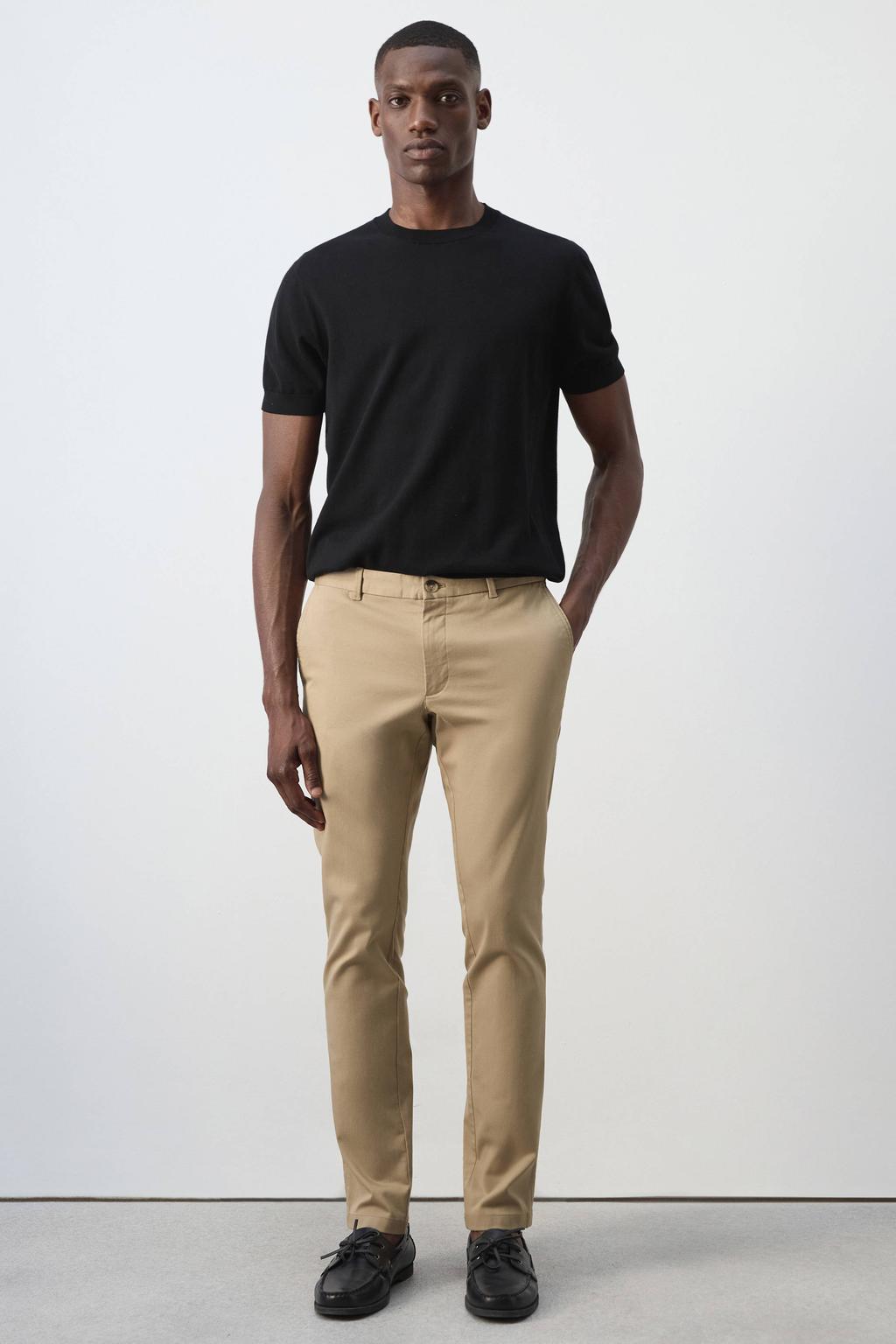 Mango Man slim fit chinobroek - lichtbeige