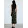 Mango midi jurk met print - grijsgroen