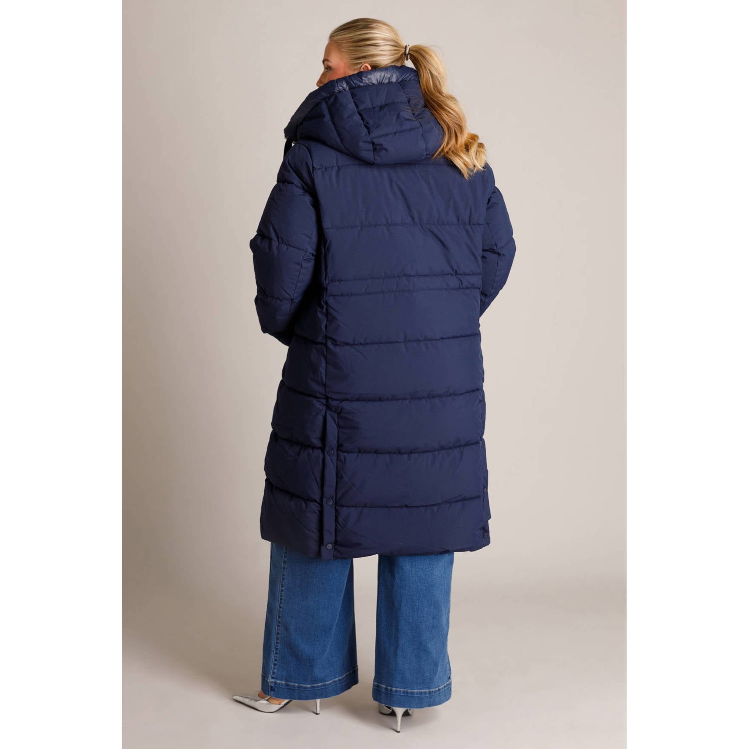 Yest Curve Plus Size winterjas donkerblauw