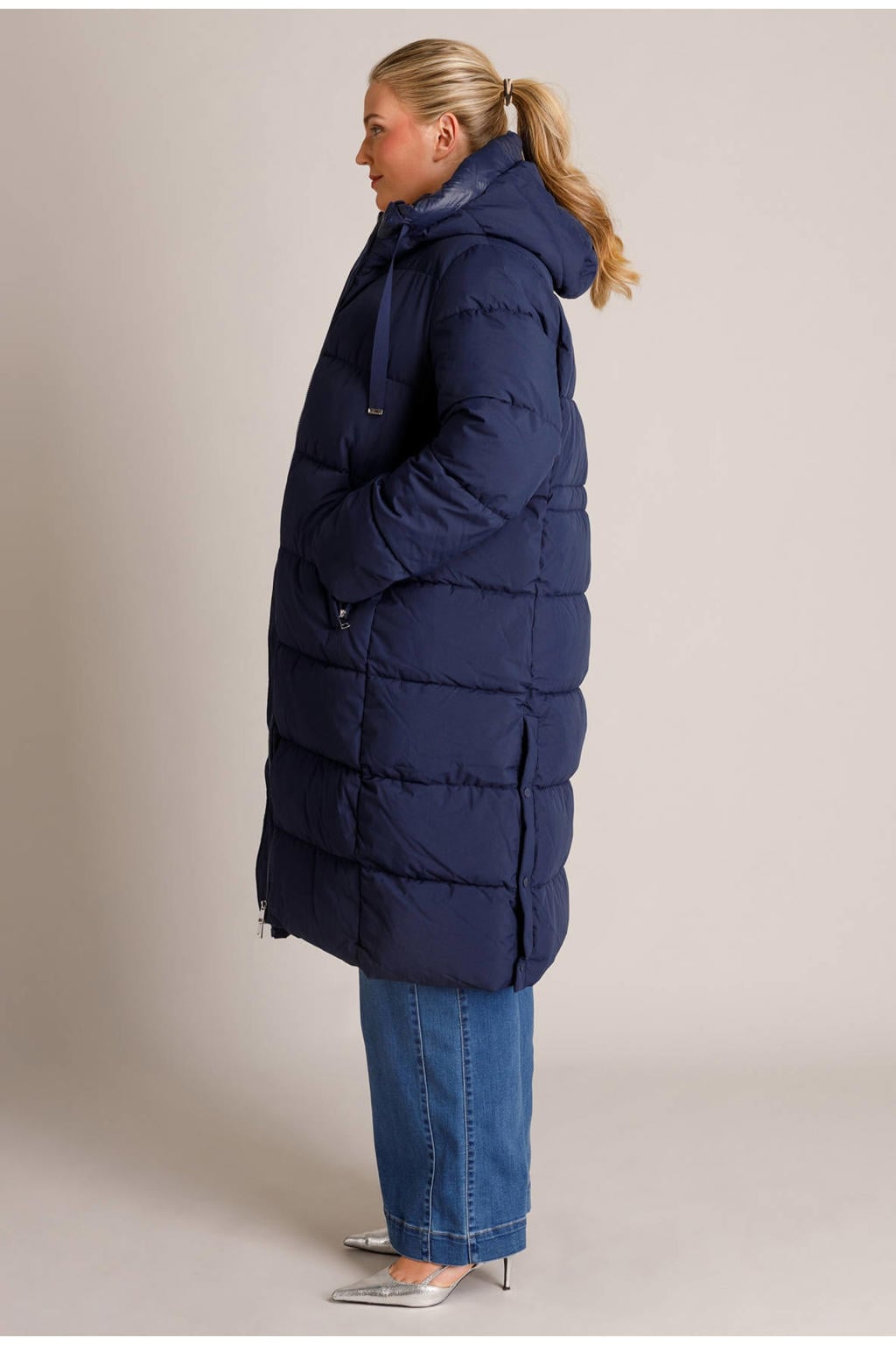 Yest Curve Plus Size winterjas - donkerblauw