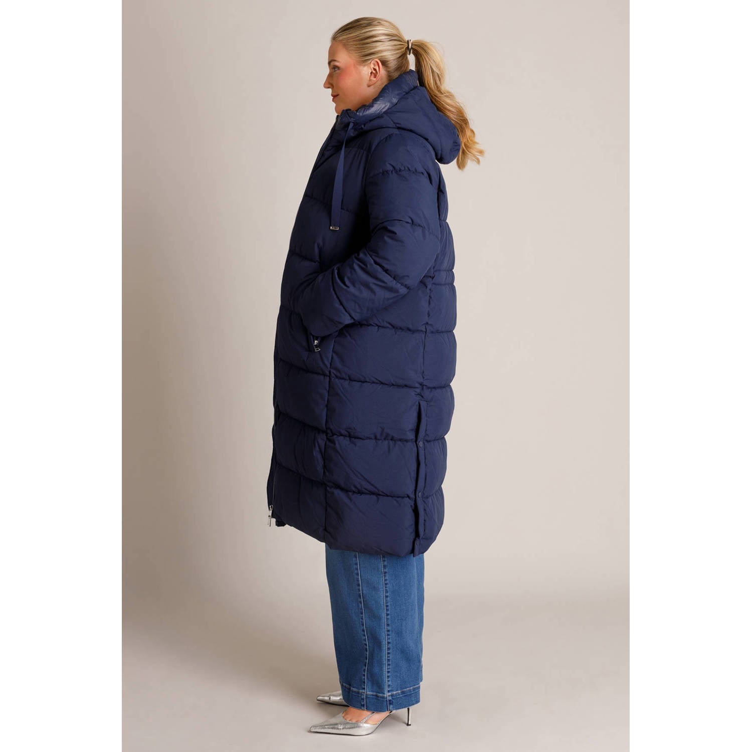 Yest Curve Plus Size winterjas donkerblauw