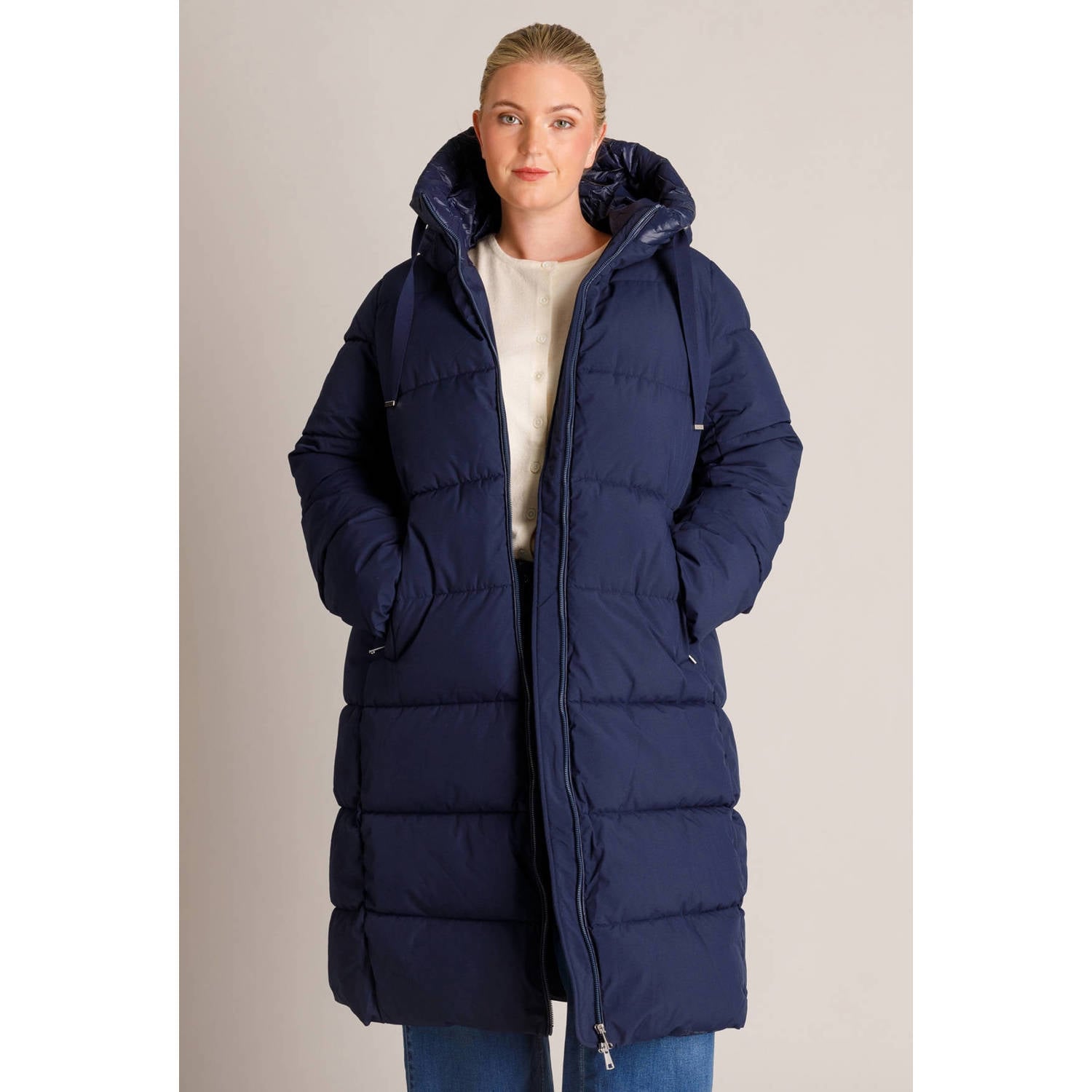 Yest Curve Plus Size winterjas donkerblauw